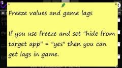 Freeze values and game lags - GameGuardian