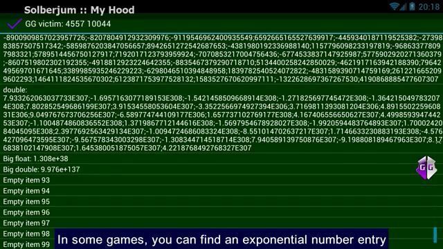 How to search rounded values in an exponential notation - GameGuardian