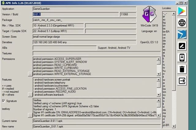 View information about APK on Windows - APK-Info