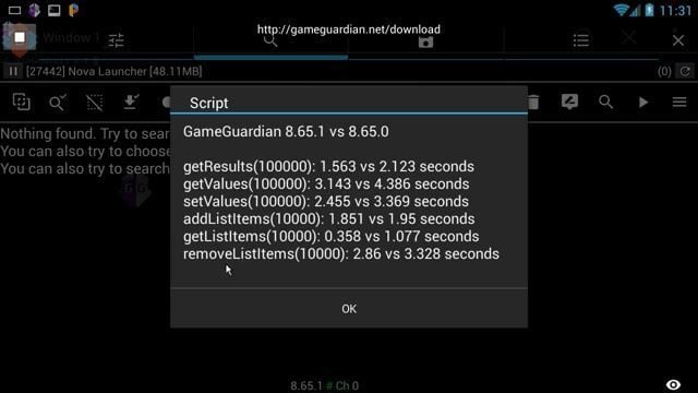 8.65.1: Accelerated work scripts. In some cases, three times. - GameGuardian