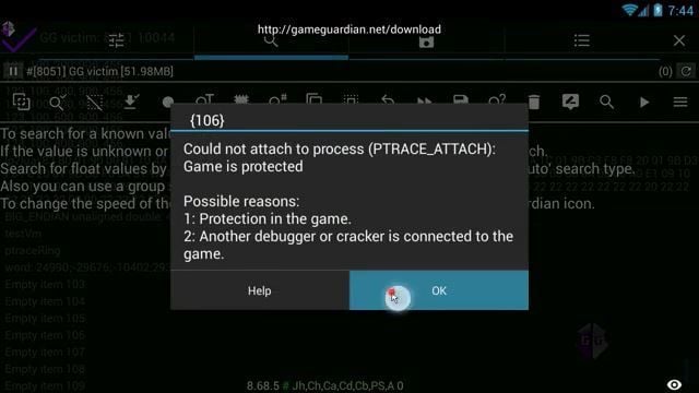 8.69.0: Bypass ptrace protection - GameGuardian