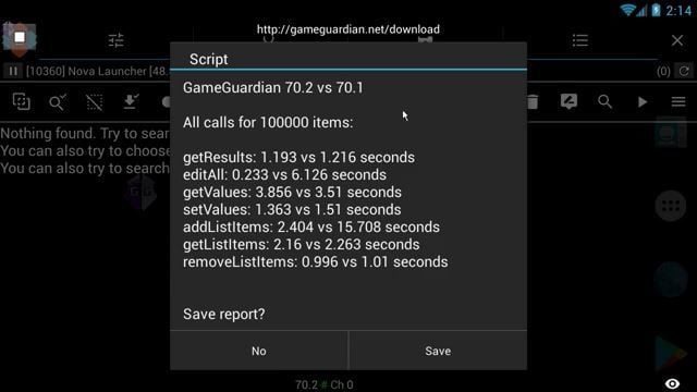 70.2: Speed up scripts. In some cases, 26 times - GameGuardian