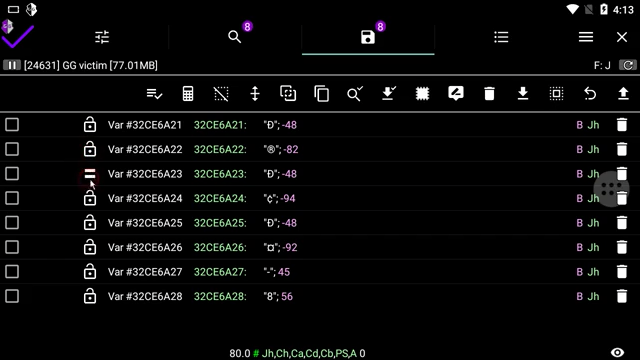 80.0: Improved markup of the saved list in the mode of small items - GameGuardian